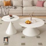  Cặp bàn sofa mặt đá tròn BSF84 Rockvale khung chân sắt xòe 