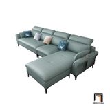  Bộ ghế sofa góc chữ L GT121 Fontana 3m2 x 1m75 da giả xám đen 