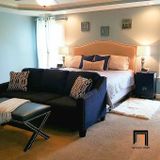  Ghế sofa hiện đại dài 2m BT35 Canchola màu xanh đen đính nút 