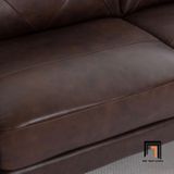  Set ghế sofa màu nâu cho gia đình KT142 Nayelys bọc da Pu đẹp 