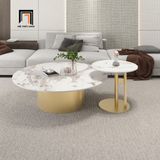  Bàn sofa tròn mặt đá ceramic BSF82 Lasea đường kính 70cm 
