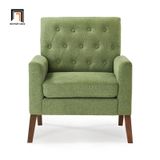 Ghế sofa đơn xanh lá vải nỉ DT94 Asaria phòng khách gia đình 