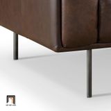  Set ghế sofa phòng khách da giả nâu KT130 Foxcon sang trọng 