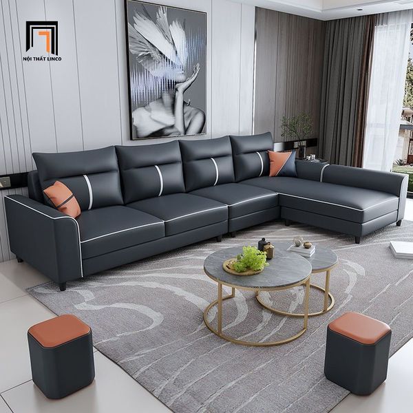 ghế sofa góc L 3m x 1m6 da công nghiệp