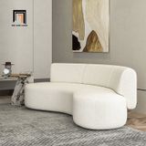 Sofa đơn cho cửa hàng, shop DT53 Olivia vải lông cừu trắng kem 