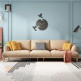  Ghế sofa góc L cho gia đình 2m4 x 1m6 GT155 Mosa vải nỉ nhung kem 