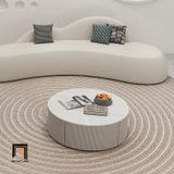  Ghế sofa băng cong vải lông cừu BT307 Gondrin 2m3 trắng kem 