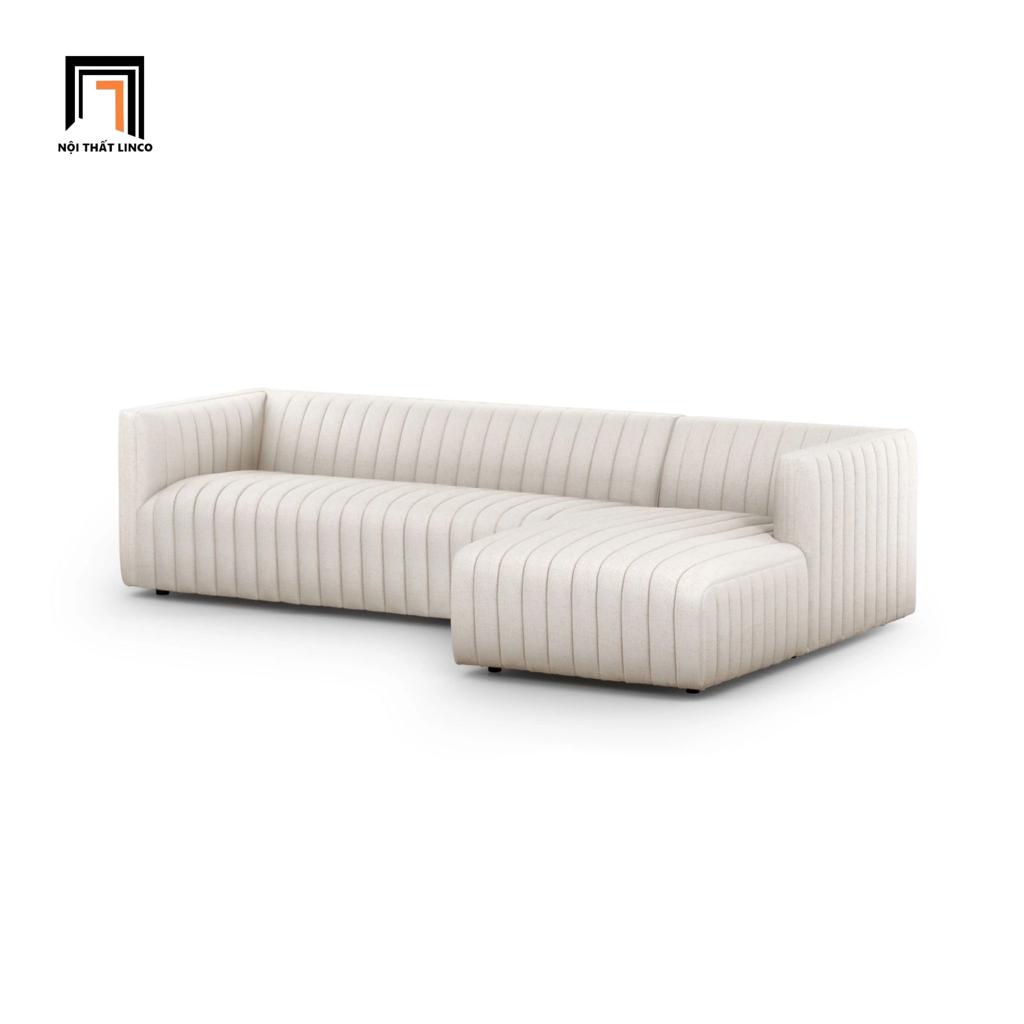  Bộ ghế sofa góc GT80 Augustine 2m4 x 1m6 màu trắng kem 