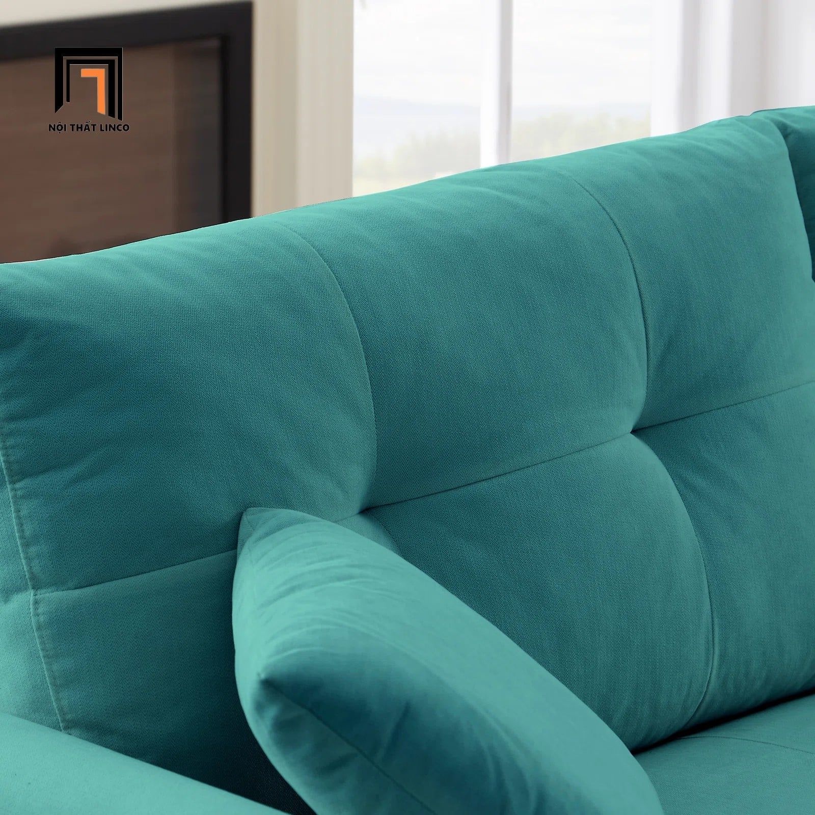  Ghế sofa văng giá rẻ xanh ngọc BT142 Tufmo 1m8 vải nỉ nhung 