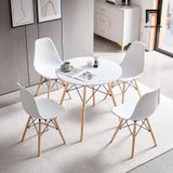  Bộ bàn ghế ăn hình tròn 2-OC4-GCF1-B2 4 ghế nhựa trắng xinh 