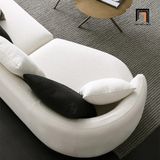  Ghế sofa băng cong BT327 Tino dài 2m5 xám trắng vải nỉ đẹp 