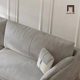 Ghế sofa đơn vải nỉ xám trắng DT66 Riverton ngồi thư giãn đọc sách 