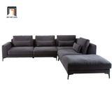  Bộ ghế sofa góc L 2m4 x 2m2 GT52 Porlan vải nhung nỉ xanh lá 
