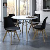  Bộ bàn ăn tròn gia đình nhỏ gọn 1-OC4-GCF11-B1 4 ghế nhựa 