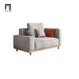  Ghế sofa đơn vải nỉ xám DT86 Helgafell phòng khách chung cư 