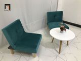  Ghế sofa đơn nhỏ gọn NS01 xanh lá vải nhung giá rẻ 