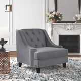  Ghế sofa đơn tân cổ điển DT43 Dolce vải nhung màu xám 