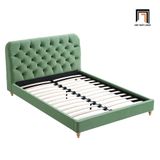  Giường ngủ màu xanh lá vải nhung GN67 Leaminton giật lún đẹp 