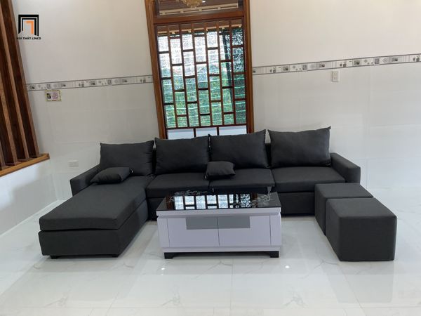 ghế sofa góc L 3m x 1m6 màu đen