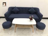  Bộ ghế sofa băng BGN dài 1m9 nhỏ gọn xanh đen vải nỉ bố 