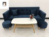  Bộ ghế sofa băng giường BTV 2m thông minh xanh đậm vải nhung 