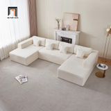  Set ghế sofa chữ U xinh xắn UT17 Dade 3m1 vải nỉ trắng kem 