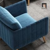  Ghế sofa đơn sang trọng DT79 Genlis bọc vải nhung xám đen 