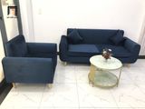  Set ghế sofa phòng khách NS04 xanh dương đậm vải nhung 