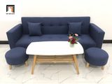  Ghế sofa băng giường nằm BTV dài 2m xanh dương đậm vải bố 