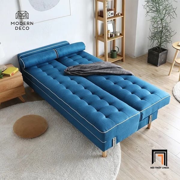 ghế sofa giường màu xanh dương 2m