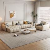  Set ghế sofa phòng khách da Pu KT134 Sikkeh màu trắng kem 