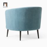  Ghế sofa đơn tròn giá rẻ DT18 Viv màu xanh dương vải nhung 