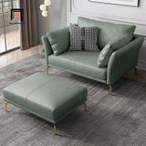  Bộ ghế sofa phòng khách KHQ87 Tipton da công nghiệp xanh lá 