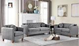 Set ghế sofa gia đình cao cấp KT125 Prady bọc vải nhung xám 