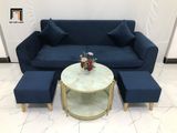  Bộ ghế sofa băng NS04 màu xanh đen vải nhung dài 1m9 