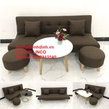 Bộ ghế sofa giường mini nâu đậm dài 1m72 cho phòng trọ 