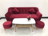  Bộ ghế sofa giá rẻ BL10 BGN dài 1m9 đỏ đô vải nhung 
