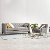  Bộ ghế sofa gia đình KHQ95 Wright màu xám trắng đinh nút 