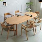  Set bàn ăn hình oval sang trọng 25-KH6-G32-B92Oval 6 ghế 