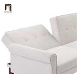  Ghế sofa giường nằm 2m GB55 Karnstem vải nhung xám trắng 