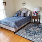  Giường ngủ kiểu dáng Âu Mỹ GN22 Adel đính nút vải xám đen 