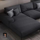  Bộ ghế sofa góc vải nỉ GT186 Pesca 3m x 1m6 màu đen than 
