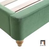  Giường ngủ màu xanh lá vải nhung GN67 Leaminton giật lún đẹp 