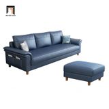  Ghế sofa băng dài 2m1 BT338 Bawati xanh dương da giả Pu 