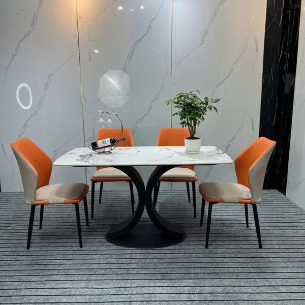 bộ bàn ăn 4 ghế da giả đẹp nhà bếp