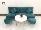  Bộ ghế sofa giường phòng khách GBL1 xanh lá cây vải nhung 1m7 