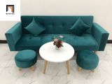  Bộ ghế sofa giường thông minh BTV dài 2m xanh lá vải nhung 