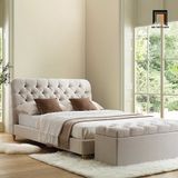  Giường ngủ màu xanh lá vải nhung GN67 Leaminton giật lún đẹp 