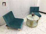  Ghế sofa đơn nhỏ gọn NS01 xanh lá vải nhung giá rẻ 