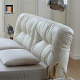  Giường ngủ gia đình cao cấp GN43 Noral bọc da giả Pu trắng 